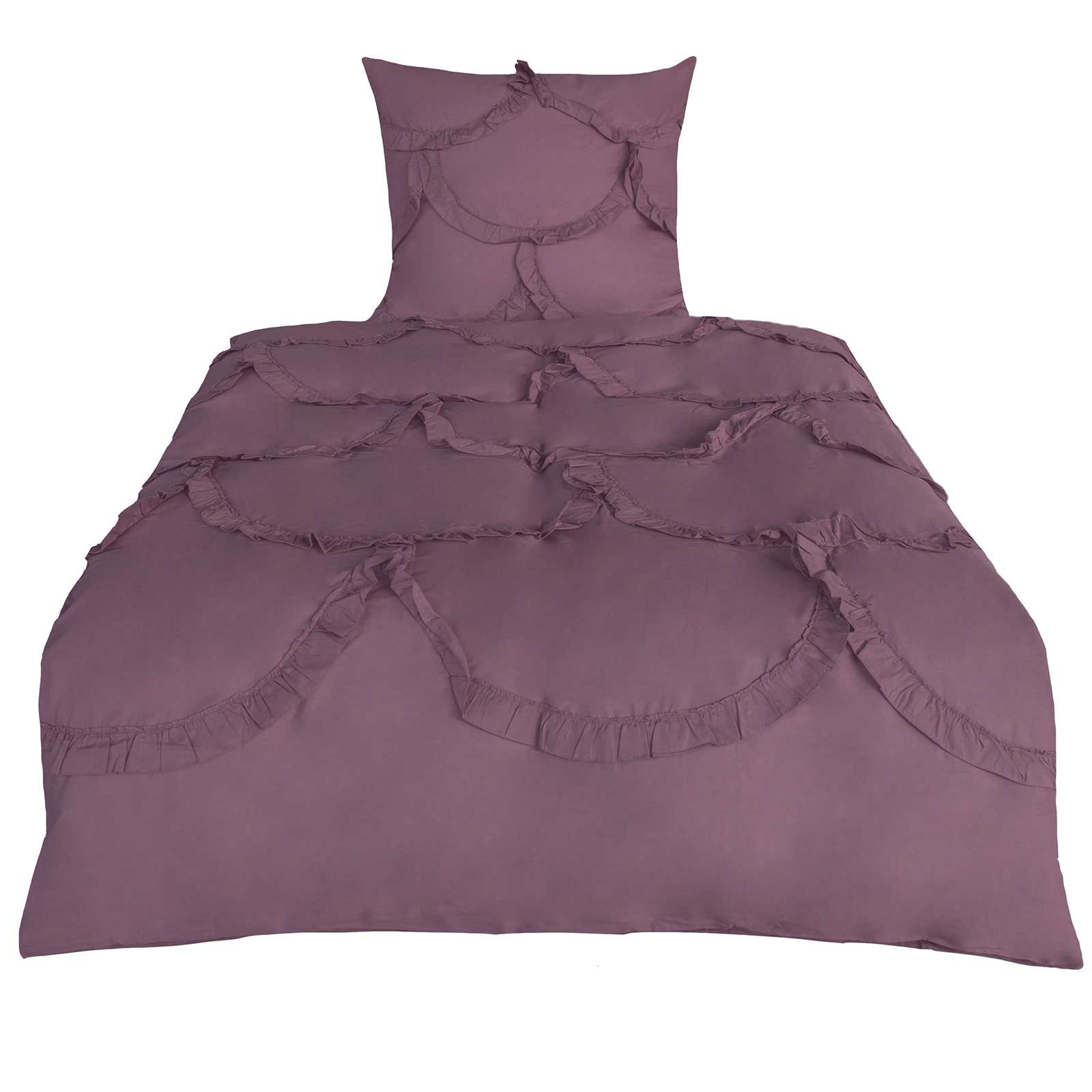 Baumwoll-Bettwäsche - mauve - 135x200 cm