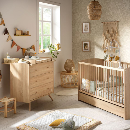 Chambre DUO Lit 70x140 Commode ACCESS Bois - SAUTHON