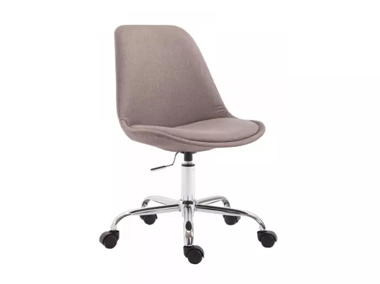 Chaise de bureau - Tissu & Métal chromé - Taupe - Toulouse