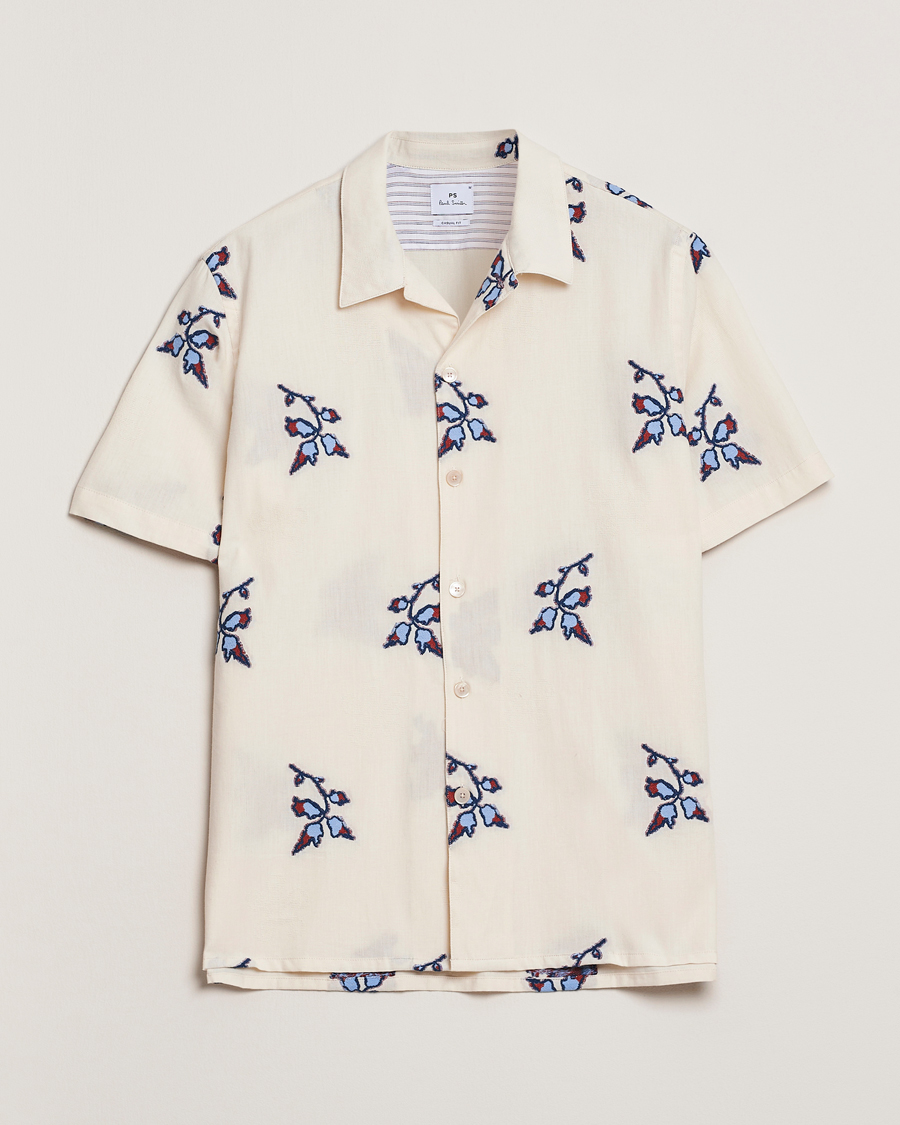 PS Paul Smith Flower Short Sleeve Shirt Off White