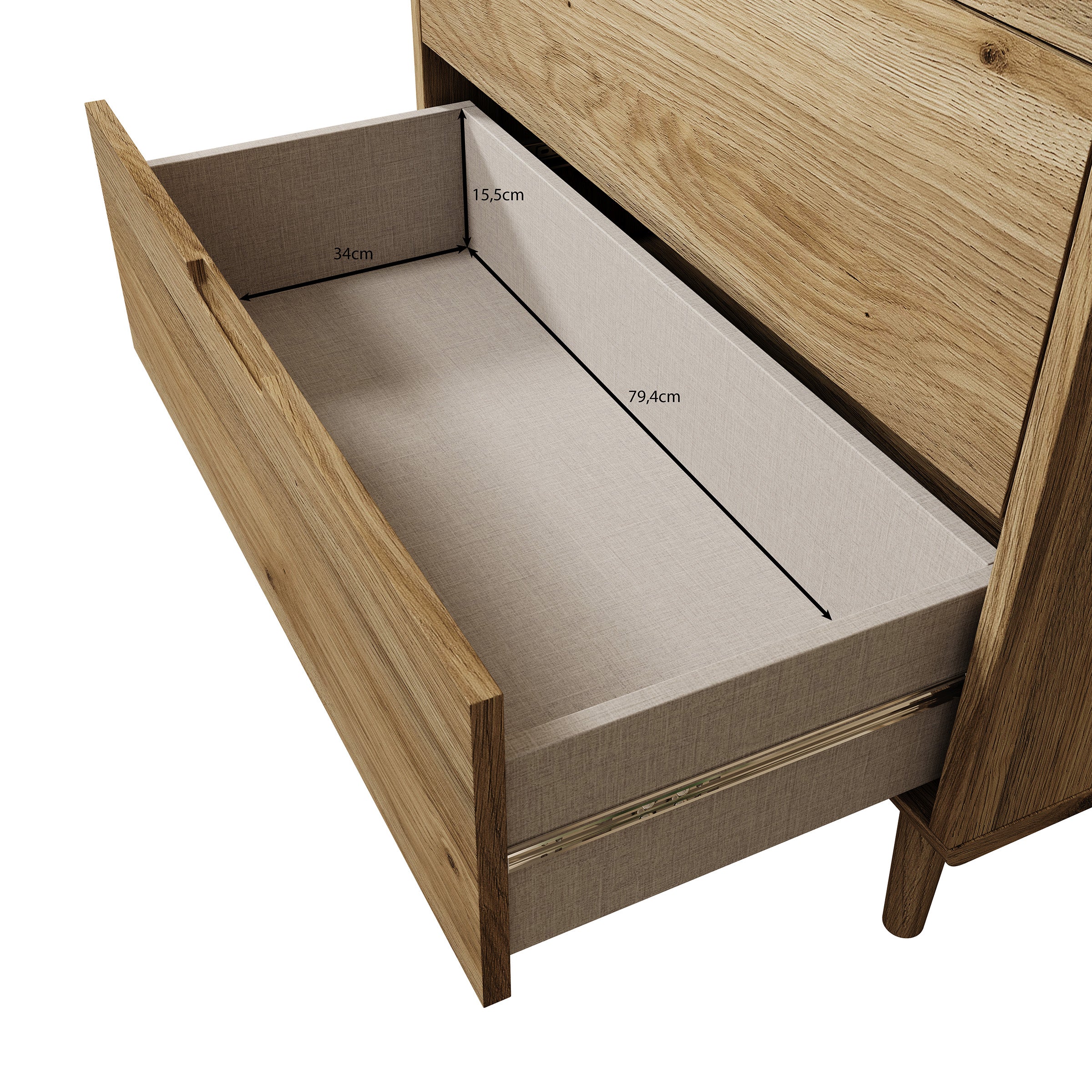 Selwood - Ladekast - Eikenpatroon - 90x43x93 cm