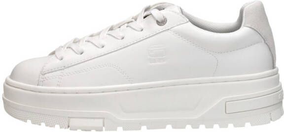 G-Star Modieuze PU Leren Sneaker met Rubberen Plateauzool White Dames