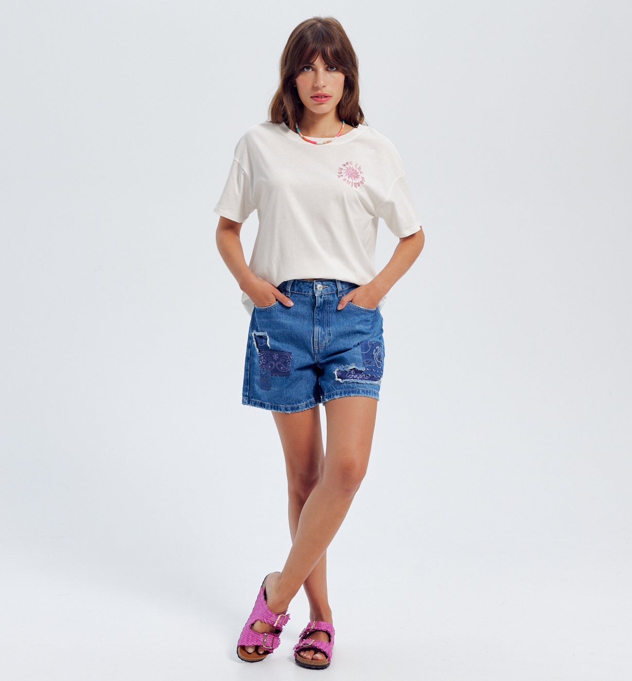 T-shirt à message Femme - Imprimé écru