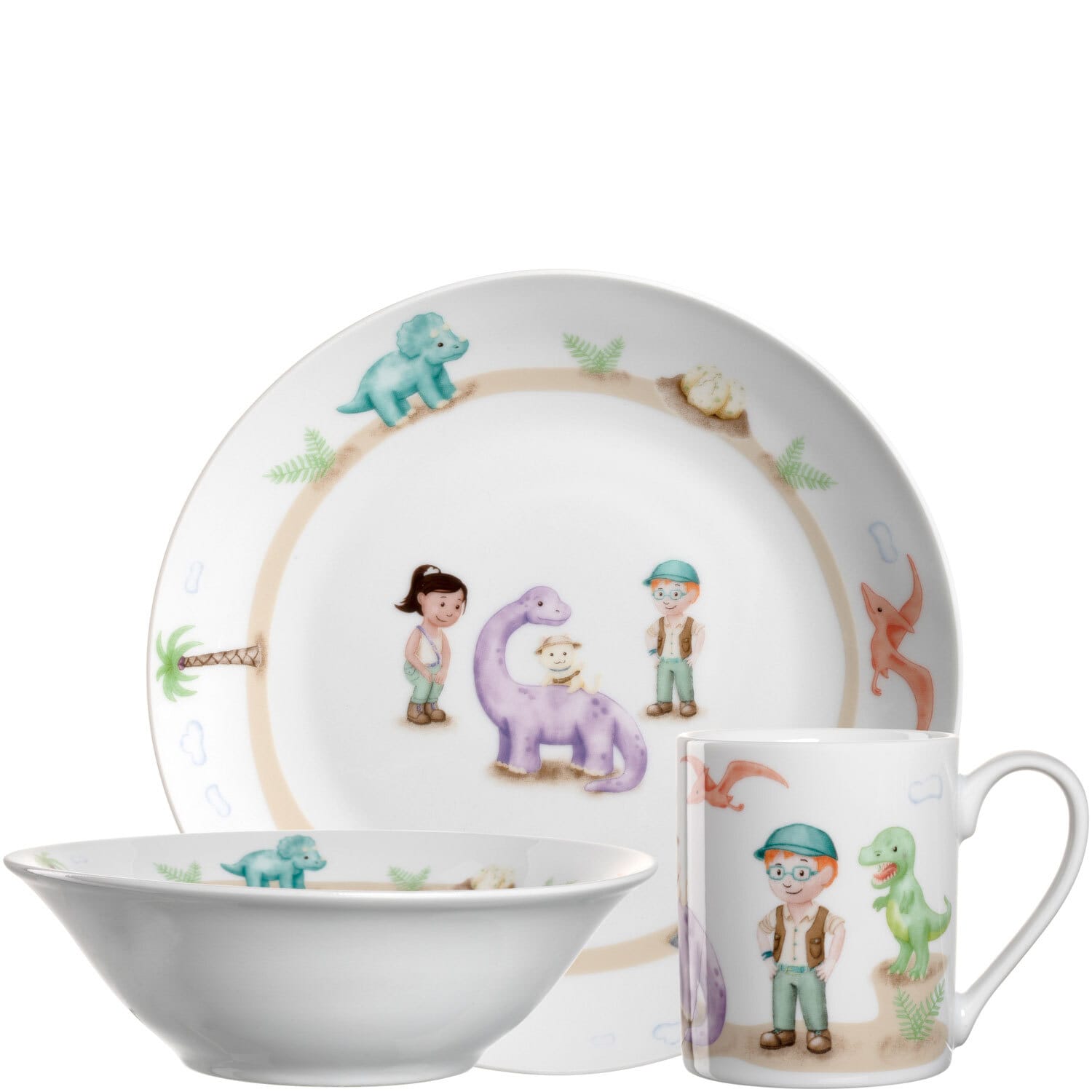 LEONARDO Kindergeschirrset BAMBINI AVVENTURA Dino 3-teilig