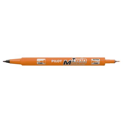 Pilot TWIN MARKER - Marqueur permanent - double pointe fine / extra fine - orange