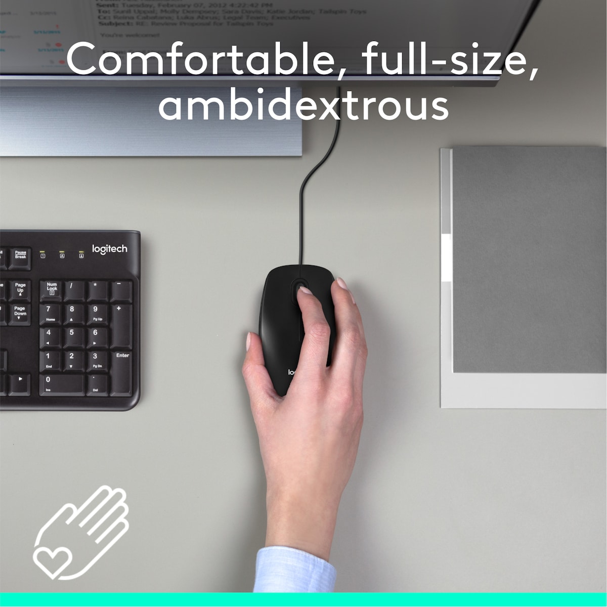 Logitech M100 kablet mus (sort)