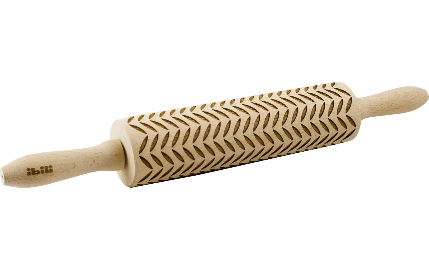Wallholz mit Blätter Deko 39.5 x 5 cm, BraunTeigroller