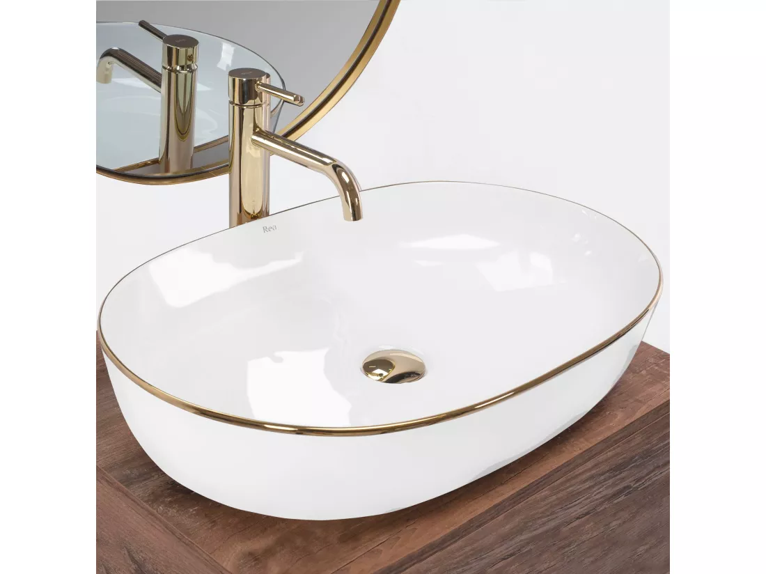 Vasque À Poser Rea Cleo 61 White Gold