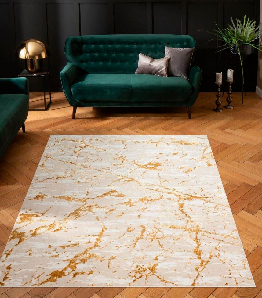my home Teppich »Kalmus, mit Schrumpfgarn-Effekt, Hoch-Tief« rechteckig 11 mm Höhe modernes Marmor Design, Kurzflor-Teppich, weich
