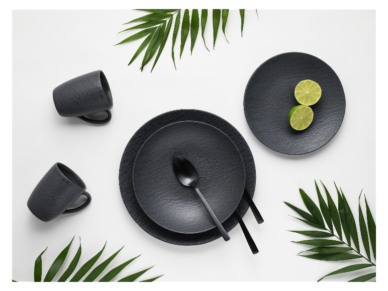 Serviesset Leisteen Black