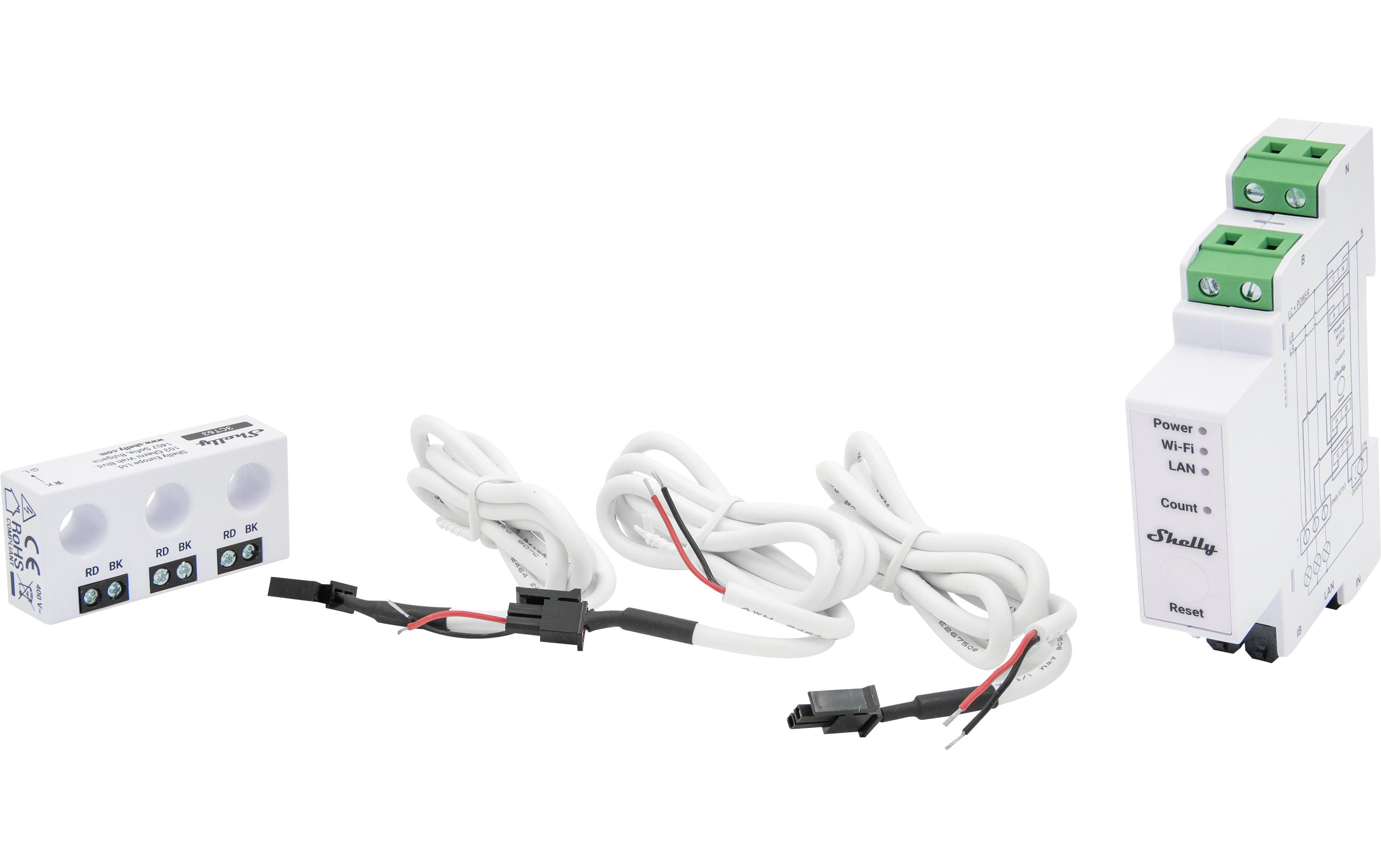 Energiemessgerät Pro 3EM-3CT63Ein- oder dreiphasiger Energiezähler