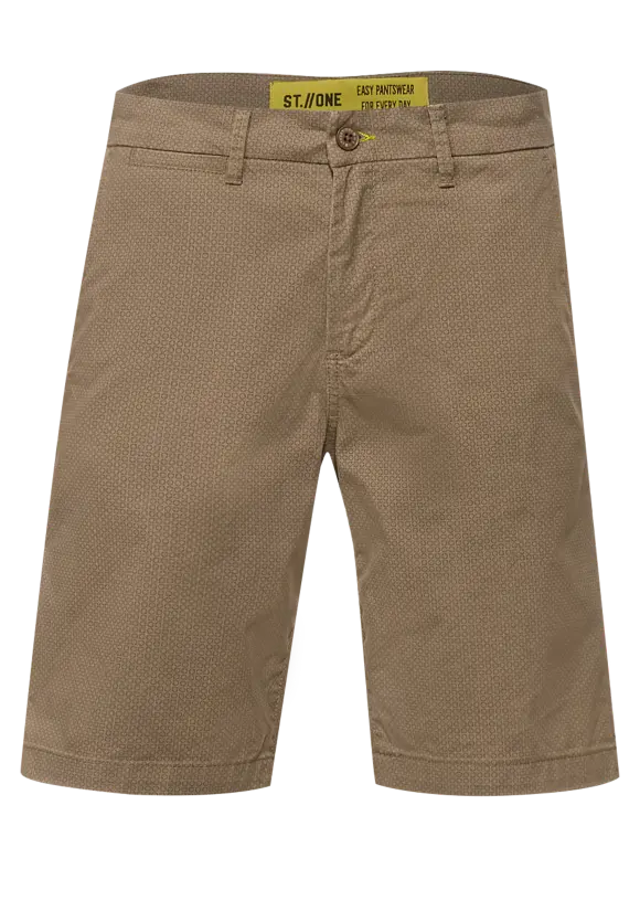 Slim Fit Shorts mit Print - seed beige