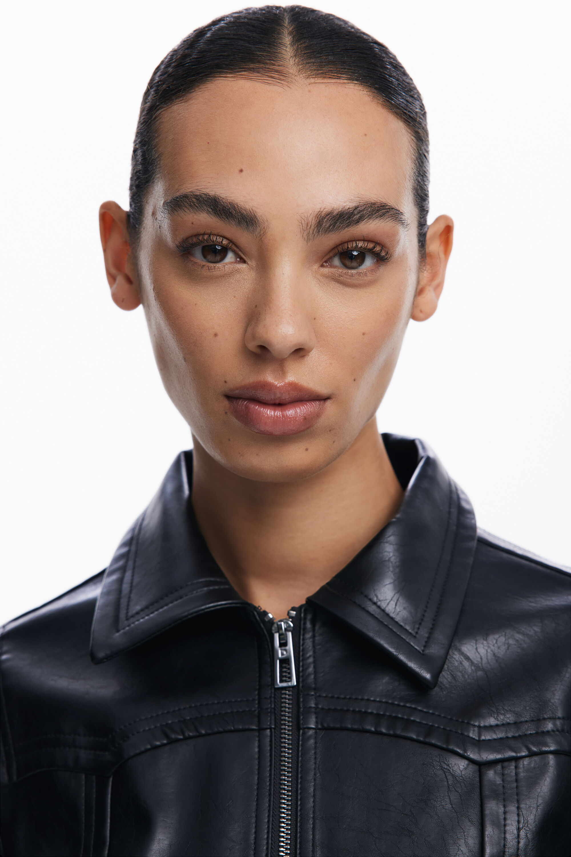 Chaqueta biker efecto piel