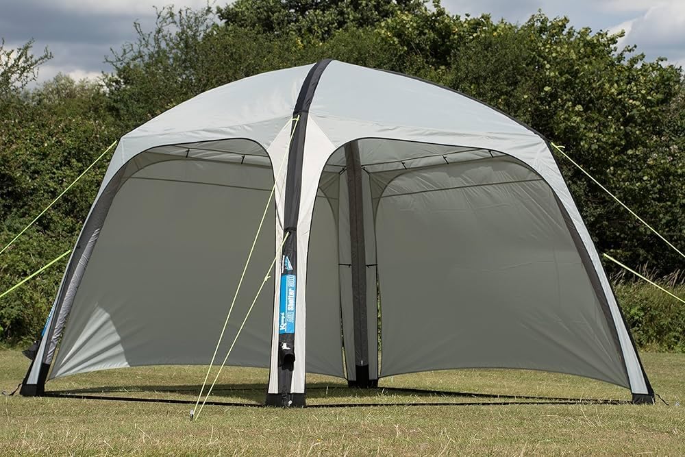 KAMPA Air Shelter 300 – Aufblasbares Partyzelt 3x3 m – Sonnensegel mit 6000 mm Wassersäule – inkl. Seitenwände, Handpumpe, Heringe – Camping Pavillon & Sonnenschutz