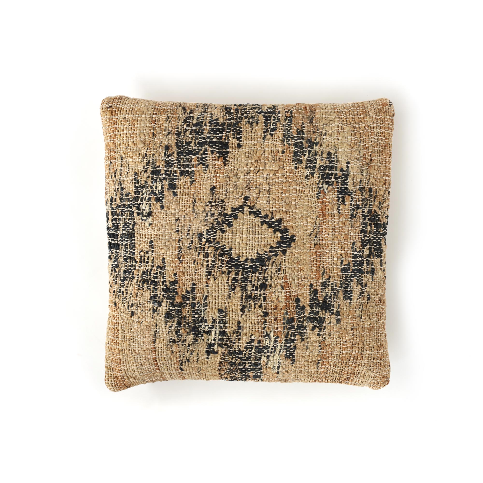 Kissen 'Kilim' natur-schwarz, aus Jute, B 60 cm, H 60 cm von fischer's lagerhaus