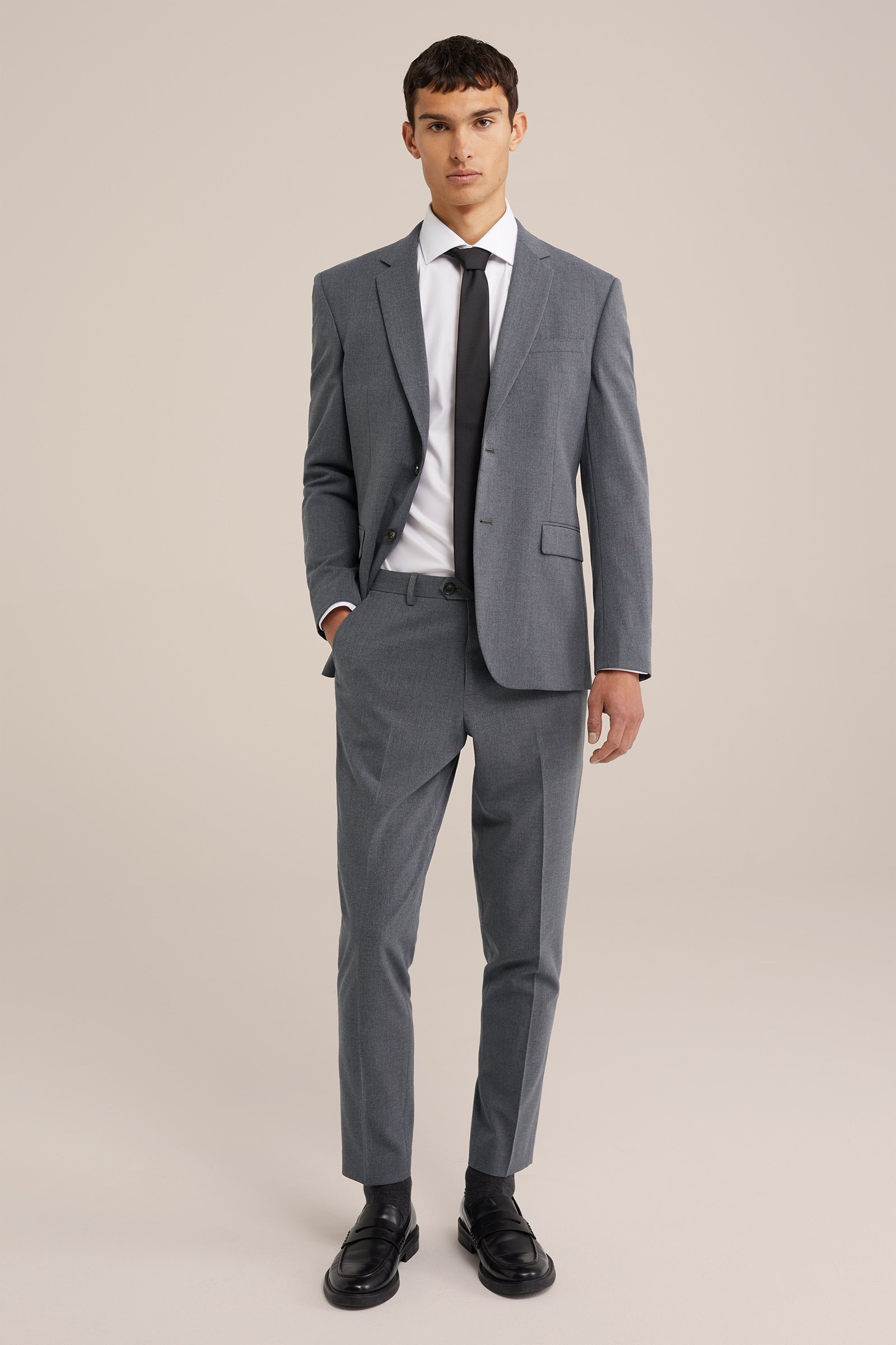slim fit pantalon Fundamentals Grijs