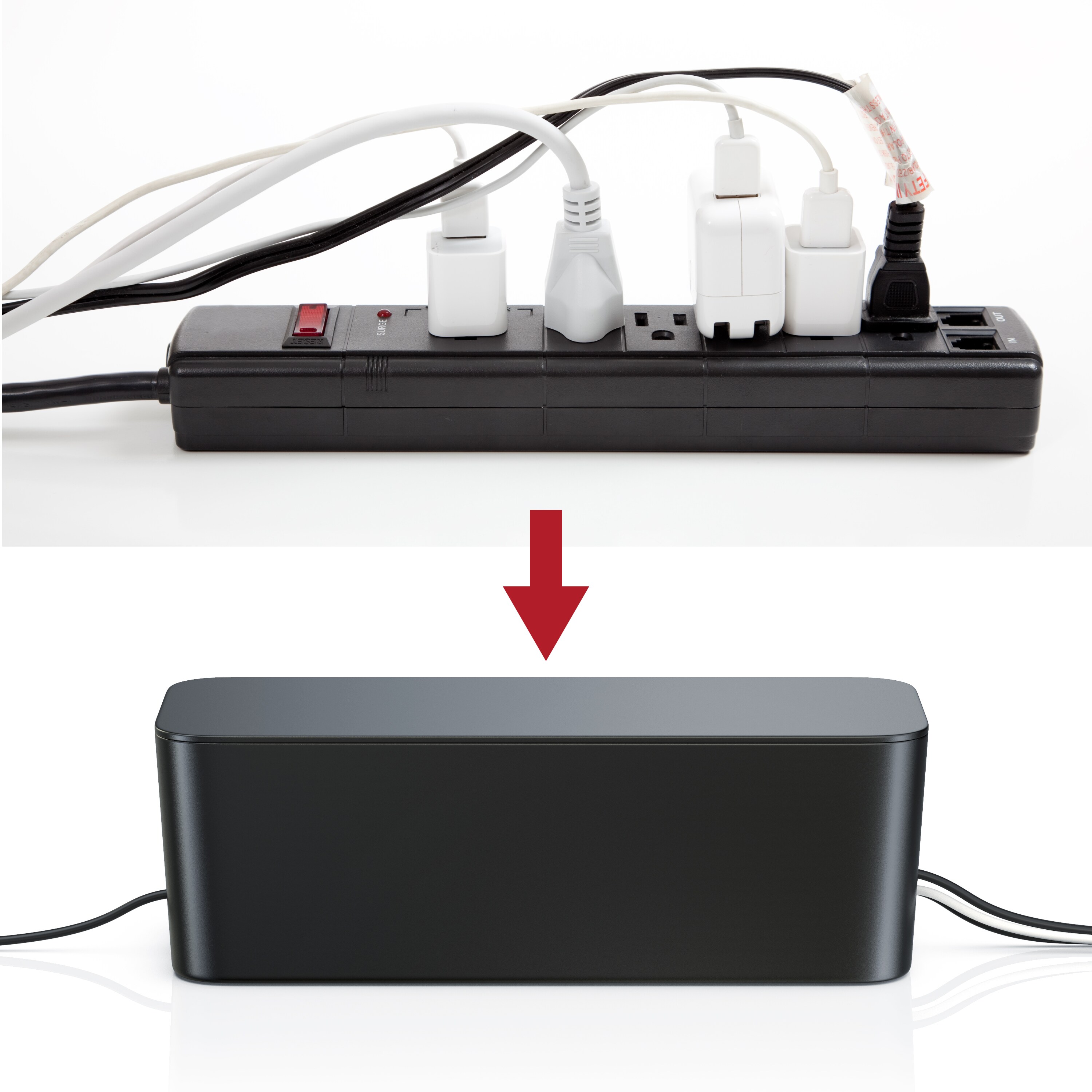 BEARWARE Kabelbox mit Gummifüßen - Kabelmanagement / dezente Optik / Ladebox