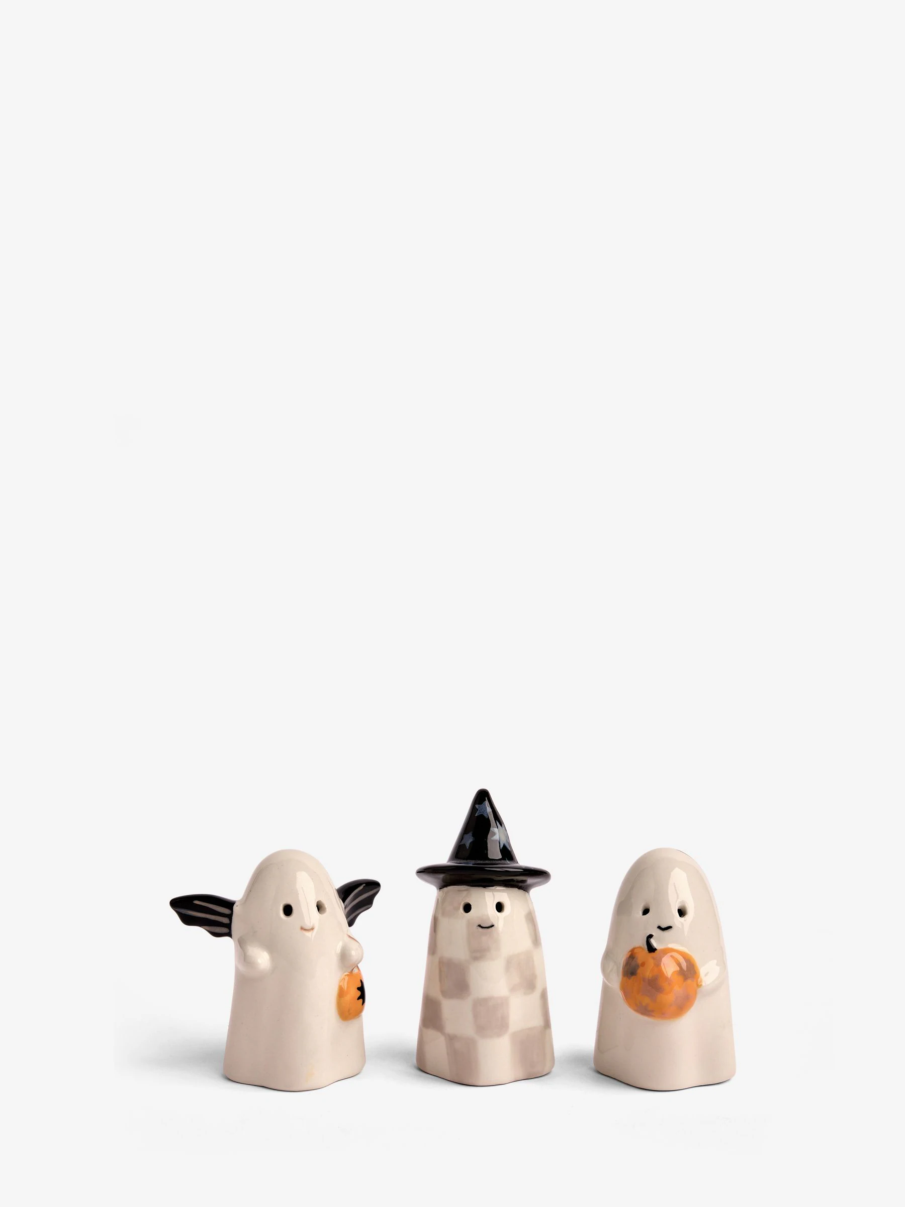 3 Pack Happy Halloween keramische Ghost Ornamenten
