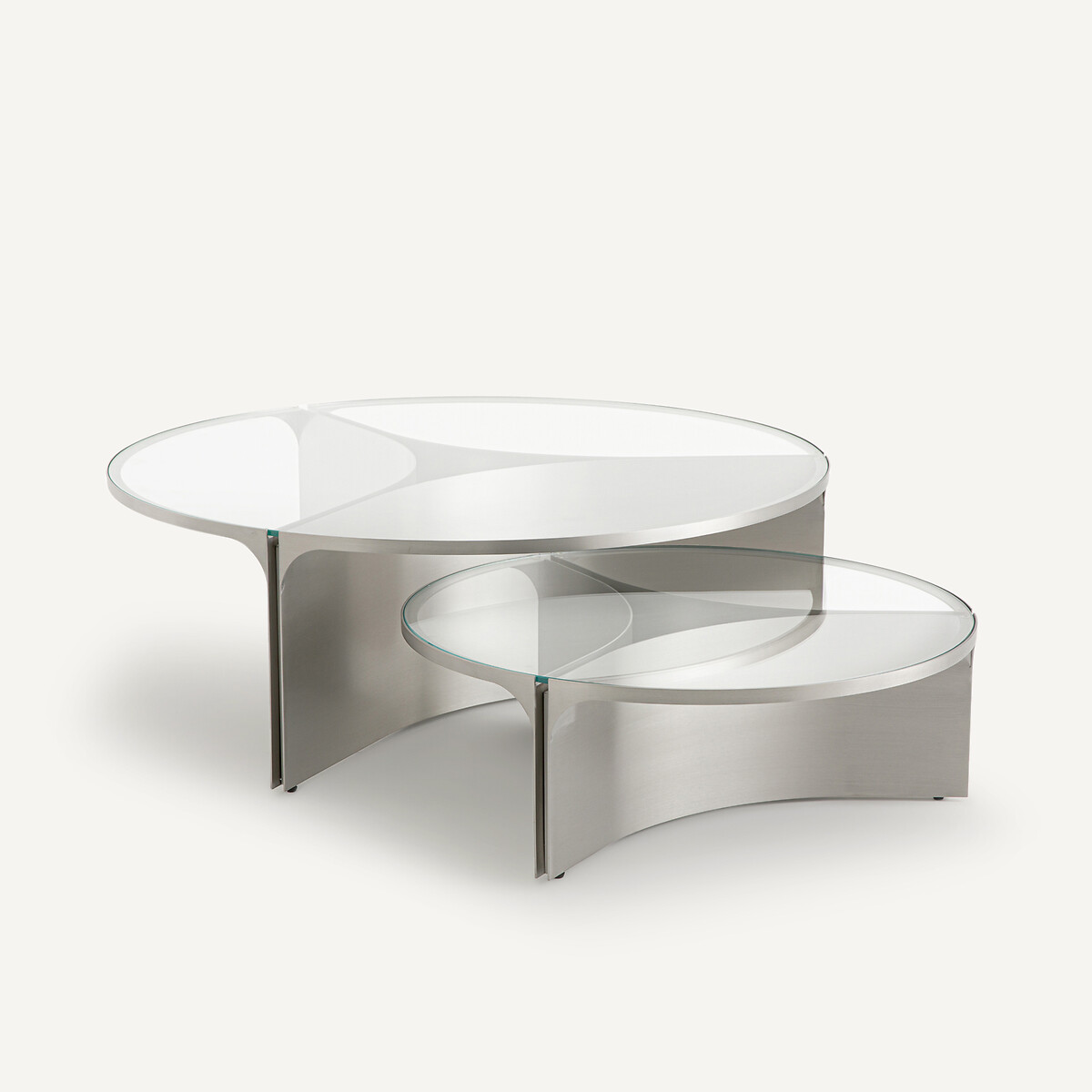 AM.PM<br>Mesa de centro em vidro e metal, modelo pequeno, Gira
