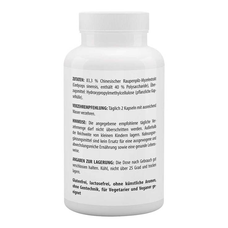 Cordyceps Extrakt 500 mg CS4 40% Polysacchar.Kapseln, 100 St