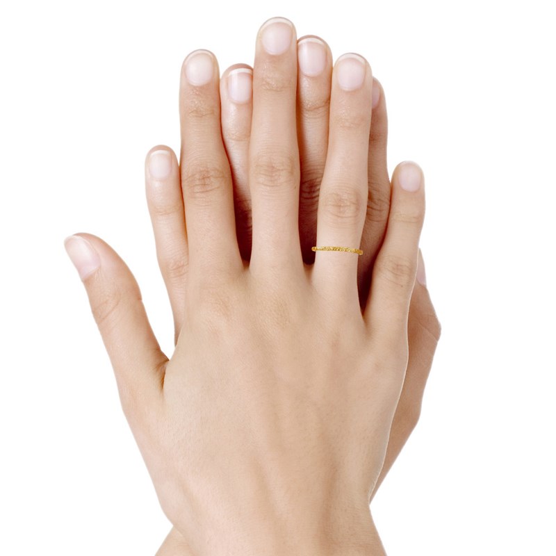 Bague Plaqué Or Alliance Fine Martelée