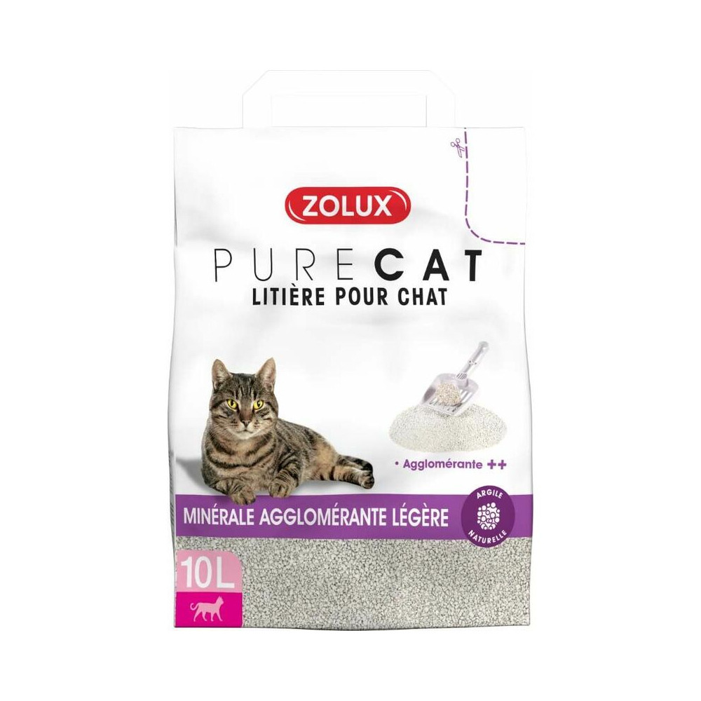 Litière minérale agglomérée légère 10l (lot de 2)