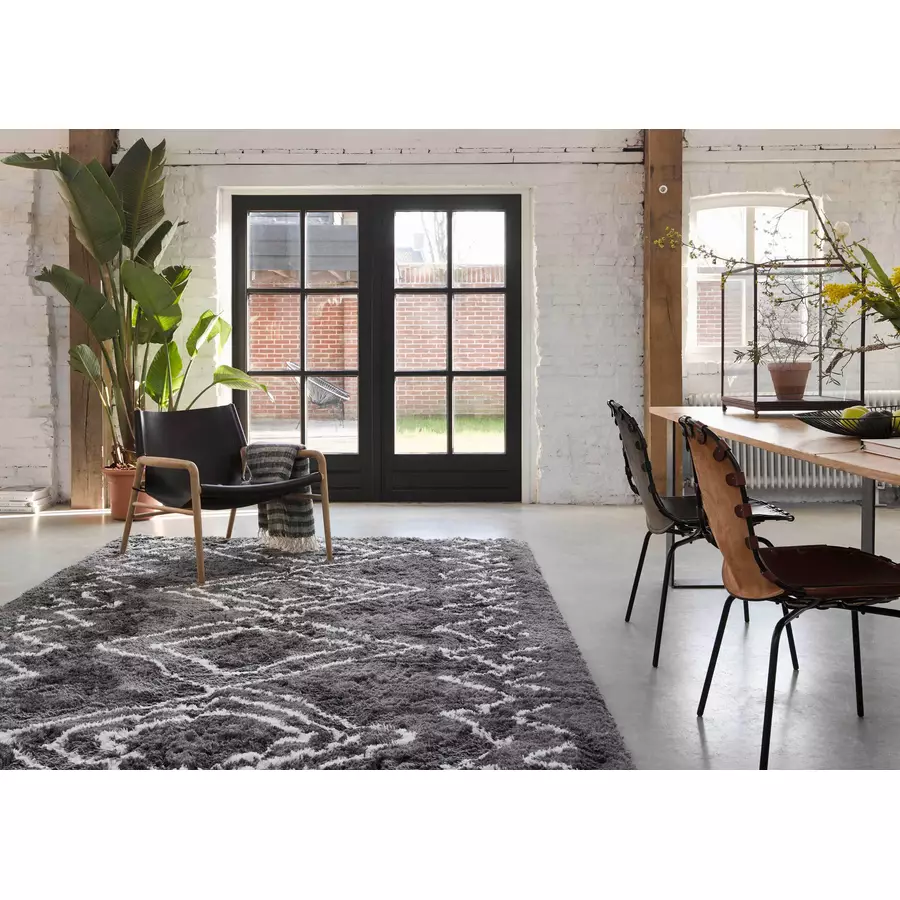 Wecon home Hochflorteppich Yagour grauweiß