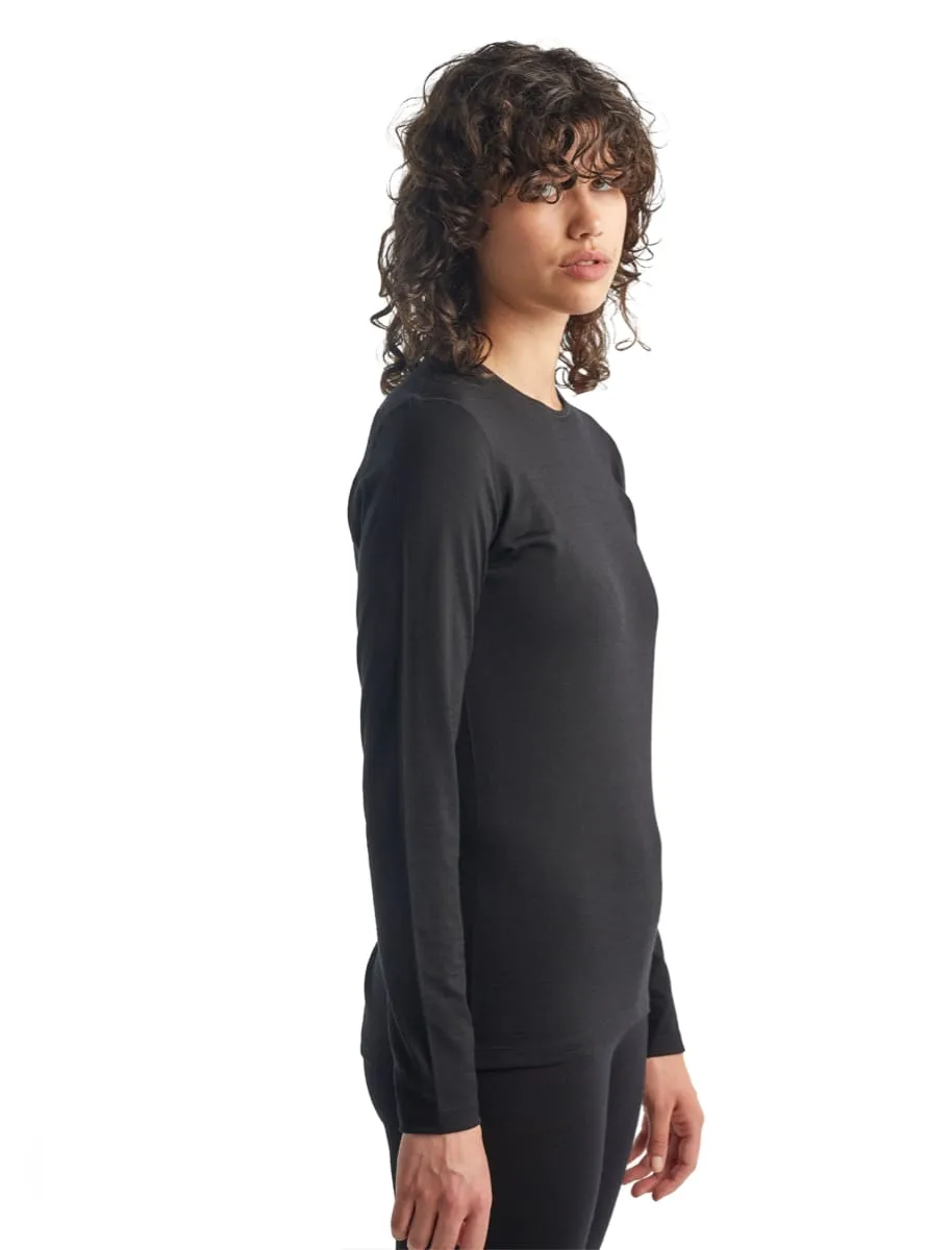 Icebreaker Women's 200 Oasis Long Sleeve Crewe Black