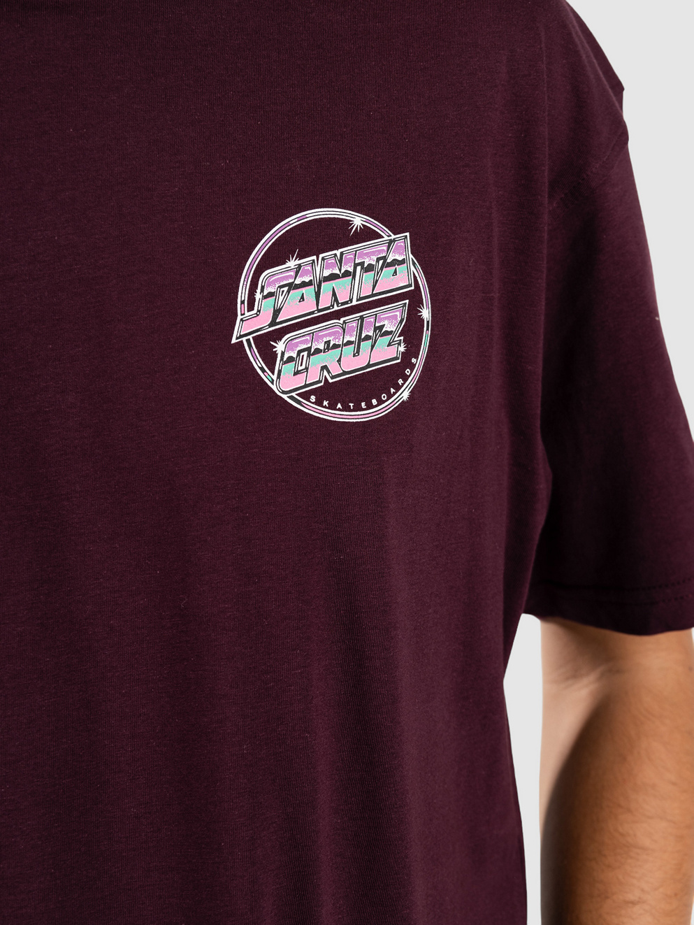 Santa Cruz Chrome Space Dot T-Shirt blackcurrant