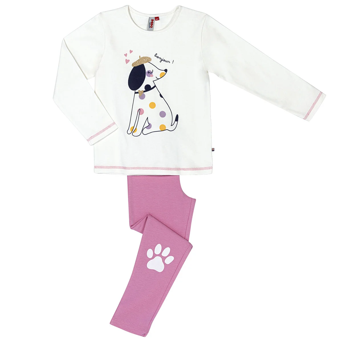 Pyjama fille CHIPI écru/rose