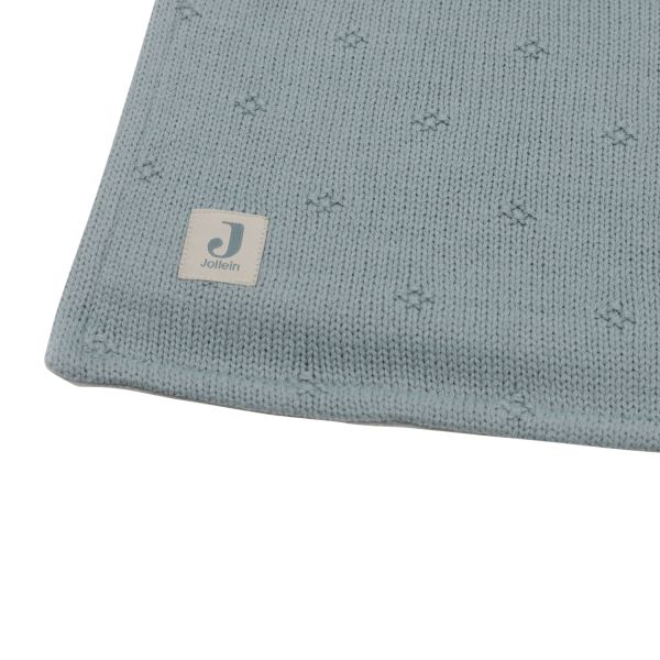 Jollein Wiegdeken Cosy Knit Sea Green / Velvet 75 x 100 cm