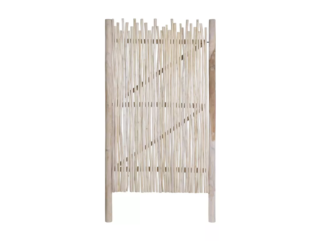 Portillon en bois de teck - L117 x H180 cm colori naturel clair - EDANA