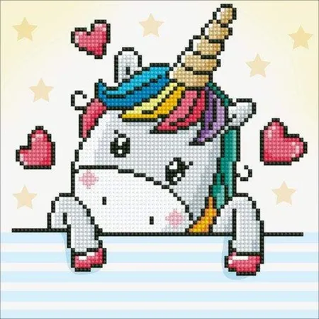 Pracht Diamond Dotz- Verliebtes Einhorn, 23 x 23 cm