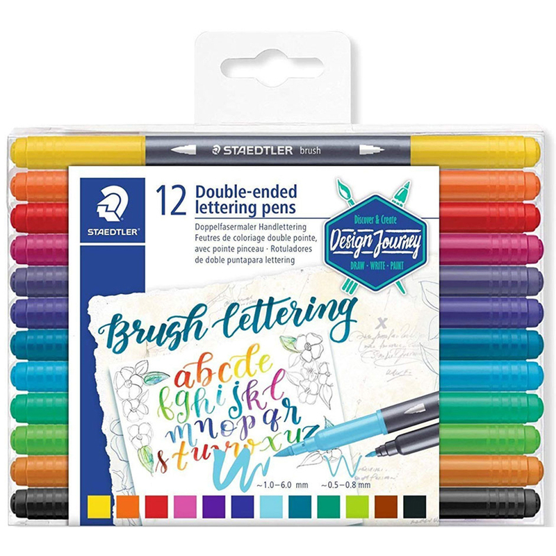 Staedtler Filzstifte Handlettering Design Journey 3004, 12 Stück, assortiert