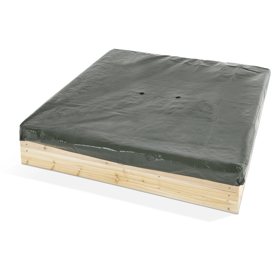 plum® Quadratischer Kinder Holz Sandkasten mit Sitzbänken