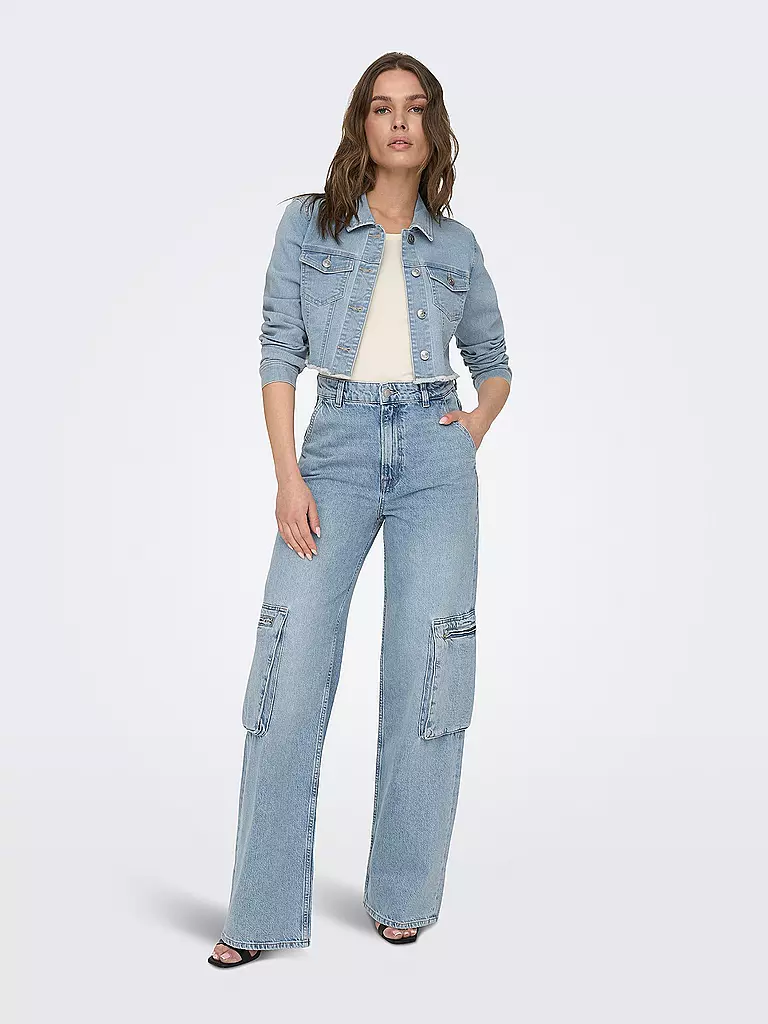 ONLY Jeansjacke Cropped Fit ONLWONDER  hellblau