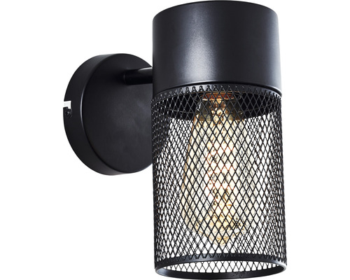 Wandspot, 1-lichts, H 26 cm, zwart