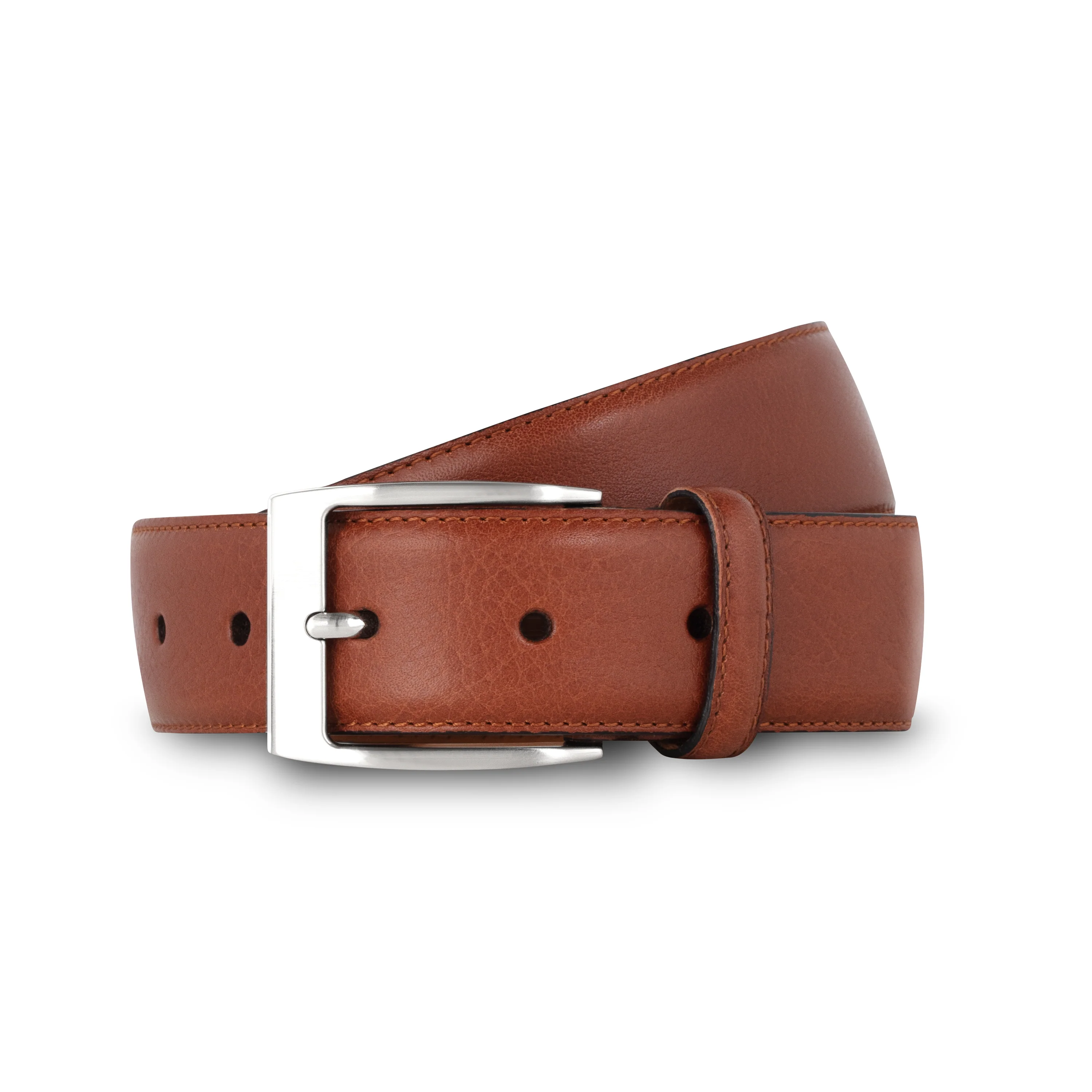 Ceinture homme en cuir grainé gold