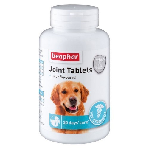 Comprimidos Beaphar para articulações de cães, sabor fígado.