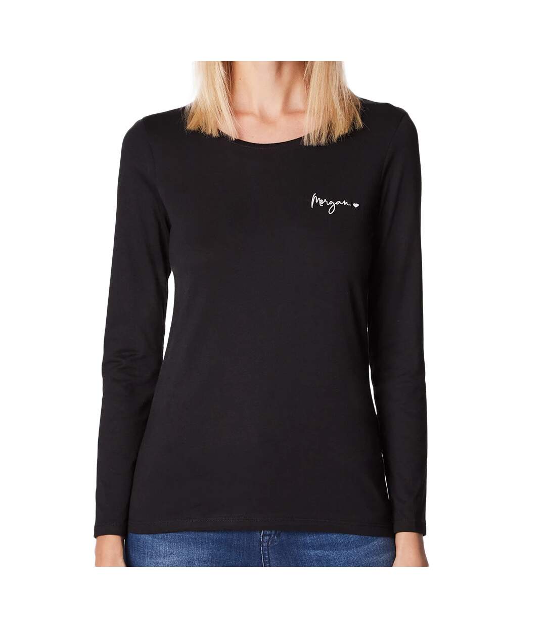 T-shirt Noir Femme Morgan Tcoeur