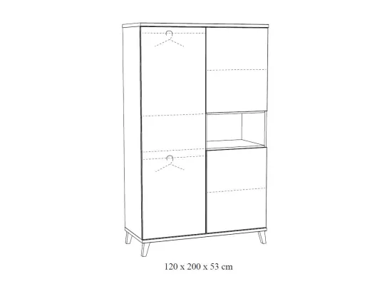 Armoire robuste pour chambre d'enfant 3 portes collection LOUISE coloris chêne River Oak.