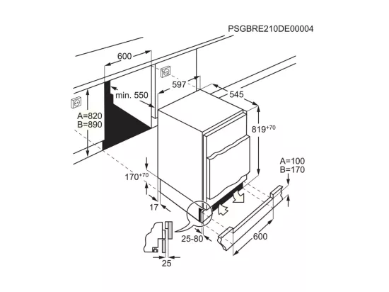 Electrolux Réfrigérateur 1 porte intégrable à pantographe 134l - LXB3AE82R