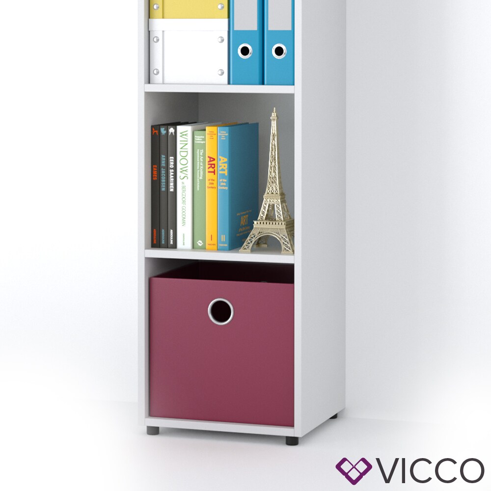 VICCO Raumteiler LUDUS 4 Fächer Weiß - Standregal Regal Bücherregal Büroregal