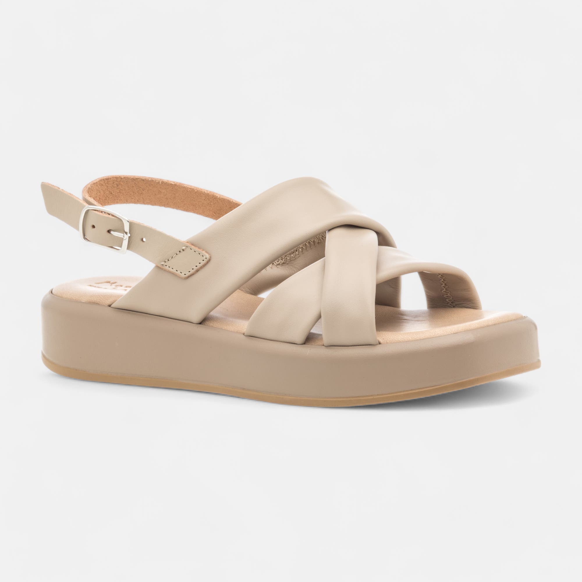 Sandales Femme en cuir beige