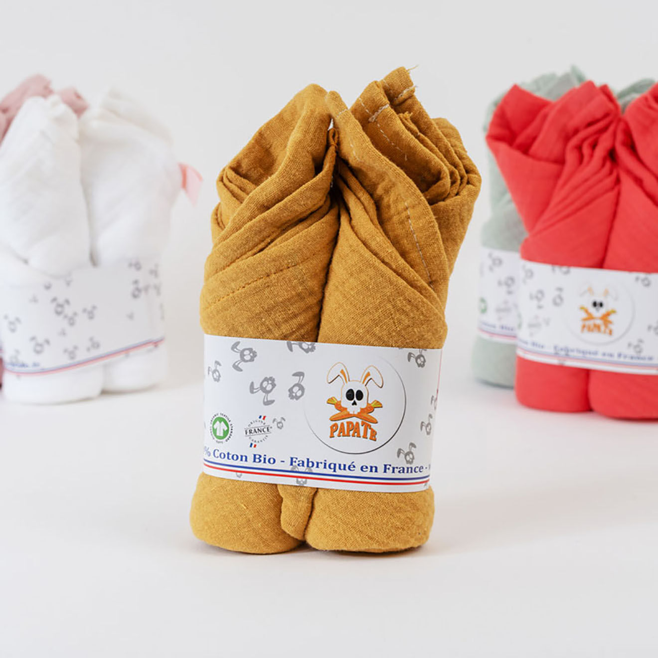 Papate Lange en Coton Bio honey - 50x50 cm