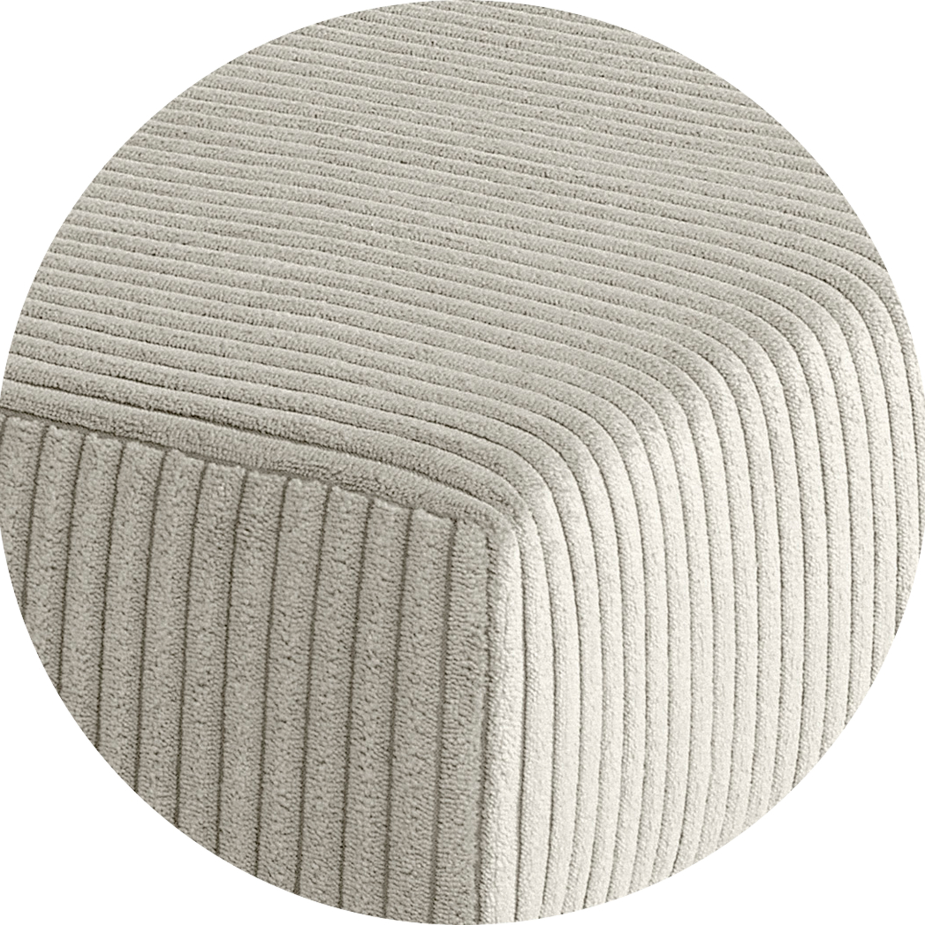 Ecksofa - creme - Cord - mit Liegefunktion