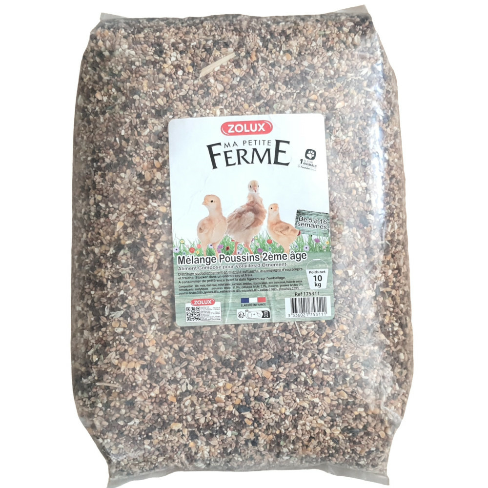 Aliments composé, mélange poussin 2eme âge 10kg basse cour