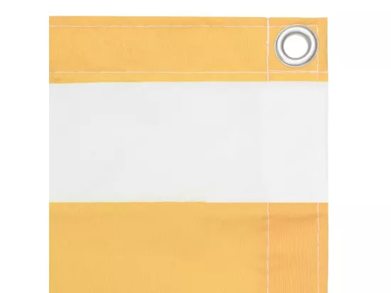 Écran de balcon Blanc et jaune 75x300 cm Tissu Oxford