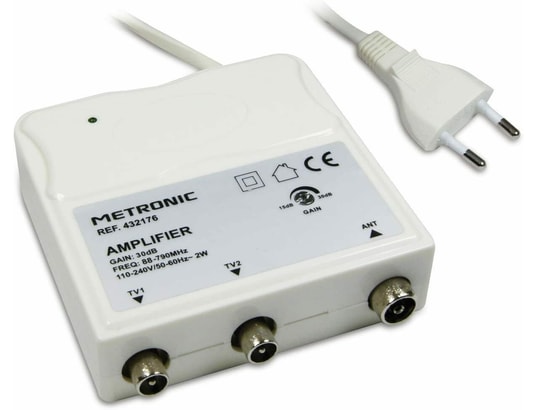 MARBOTIC - Amplificateur antenne Amplificateur d'intérieur 30db 1 entrée/ 2 sorties fm/uhf ...