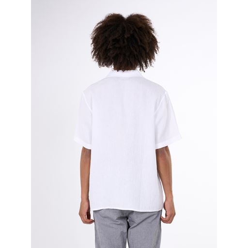 Knowledge Cotton Apparel Kortærmet Skjorte, Bright White, L